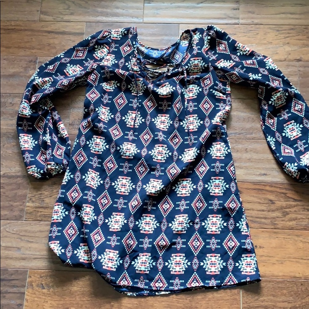 Blue Tribal print dress